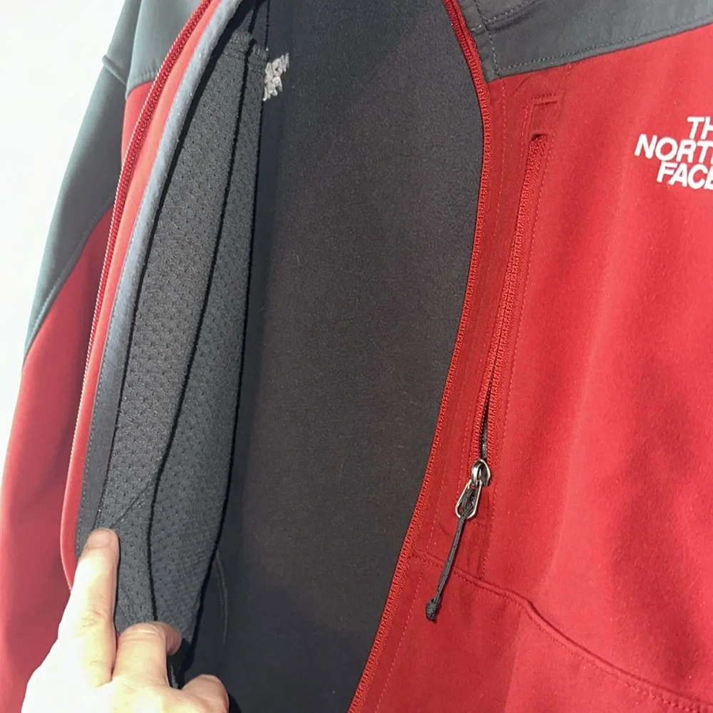 The North Face Jacket‎ Coat Maroon Grey XL Zip Up Front